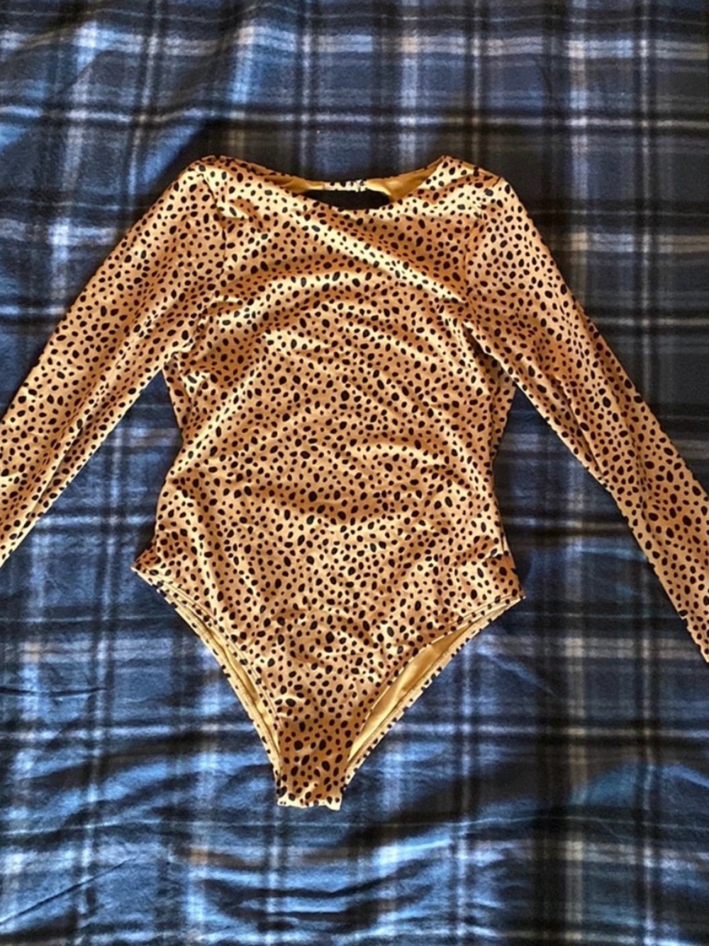 Billabong Yellow Leopard Print Long-Sleeve One-Piece Bodysuit